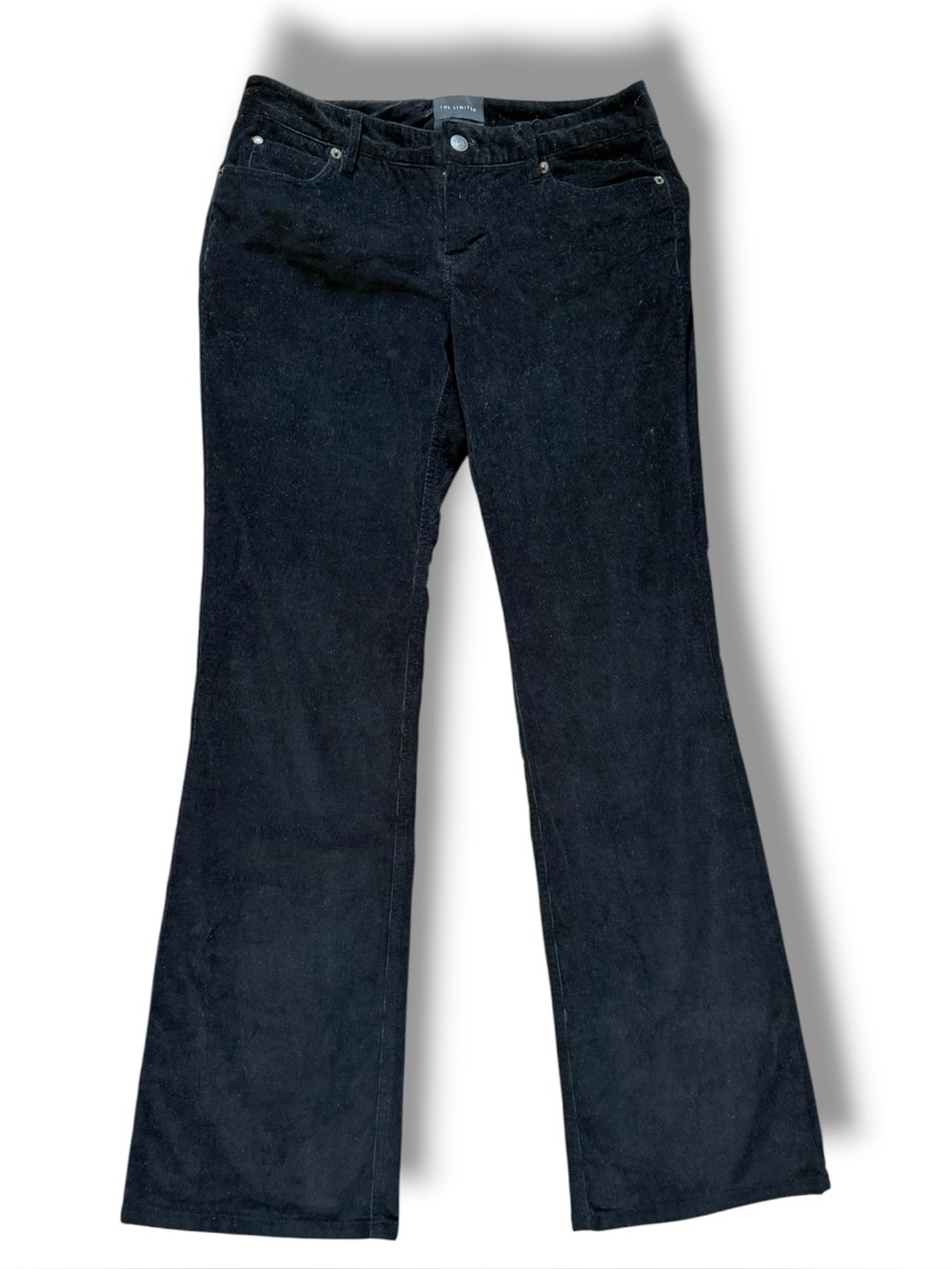 THE LIMITED Drew Fit Flat Front Zip Fly Flare Leg Velour/Velvet Stretch Pants 4